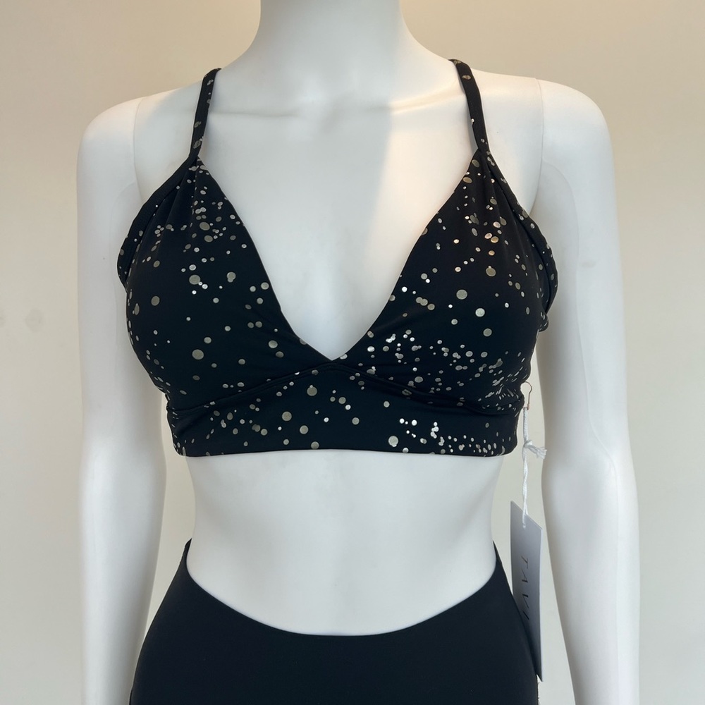 NWT Tavi Black Dot Bralette Sports Bra